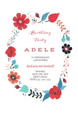 Blooming Wreath - Birthday Invitation